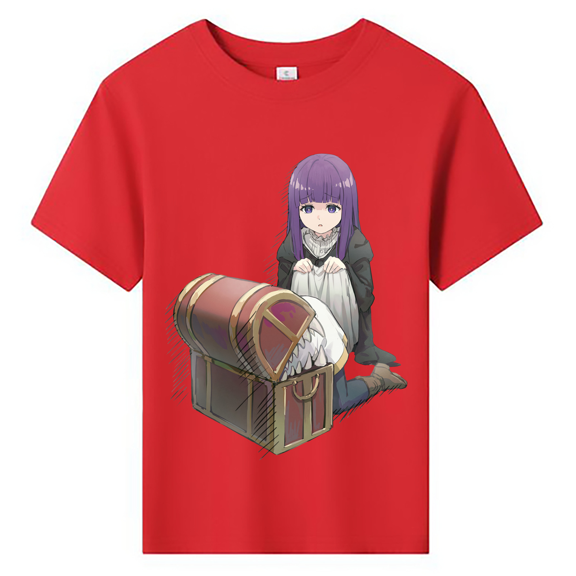 （画像用） 葬送のフリーレン Frieren 綿100％キッズTシャツ（フロントプリント）