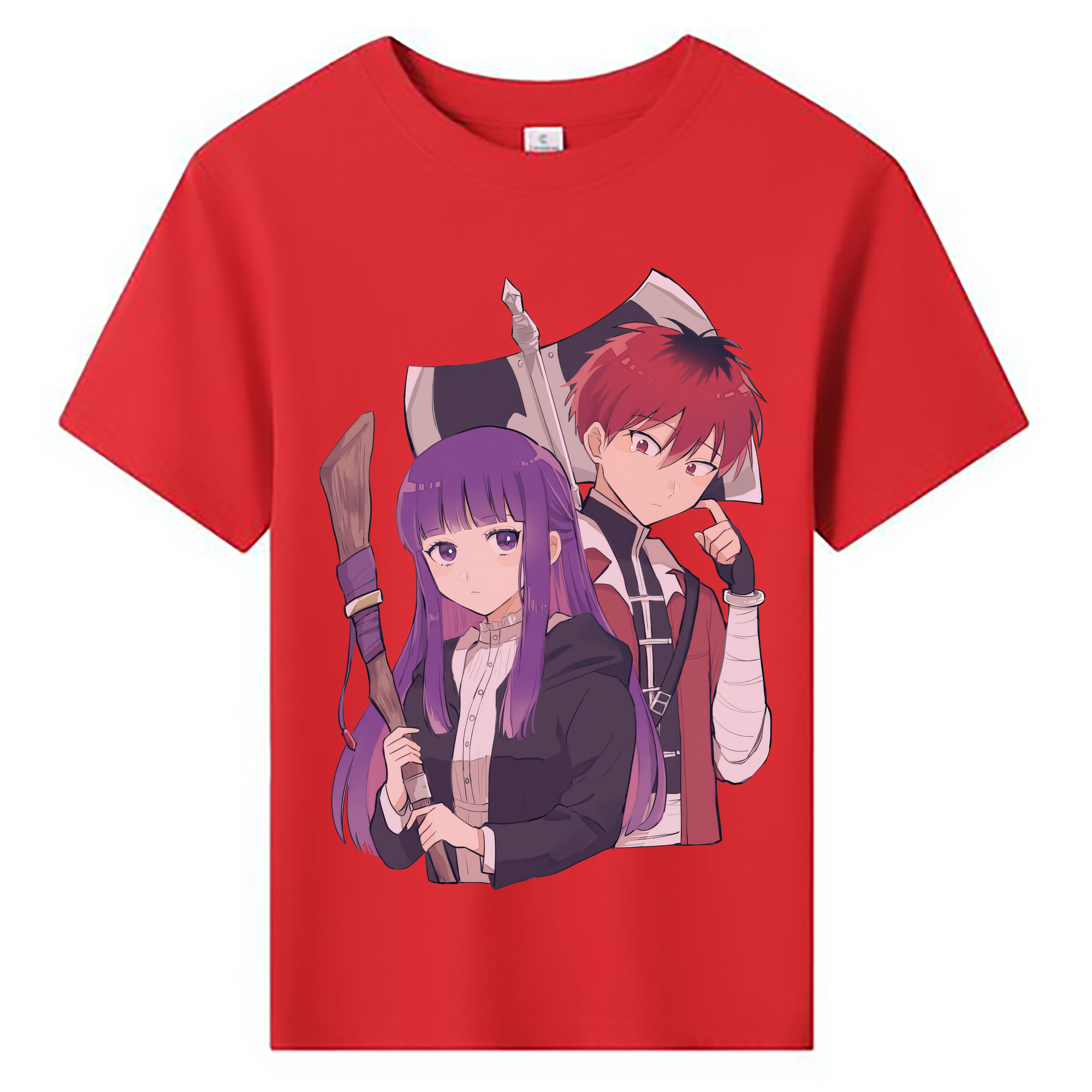 （画像用） 葬送のフリーレン Frieren 綿100％キッズTシャツ（フロントプリント）