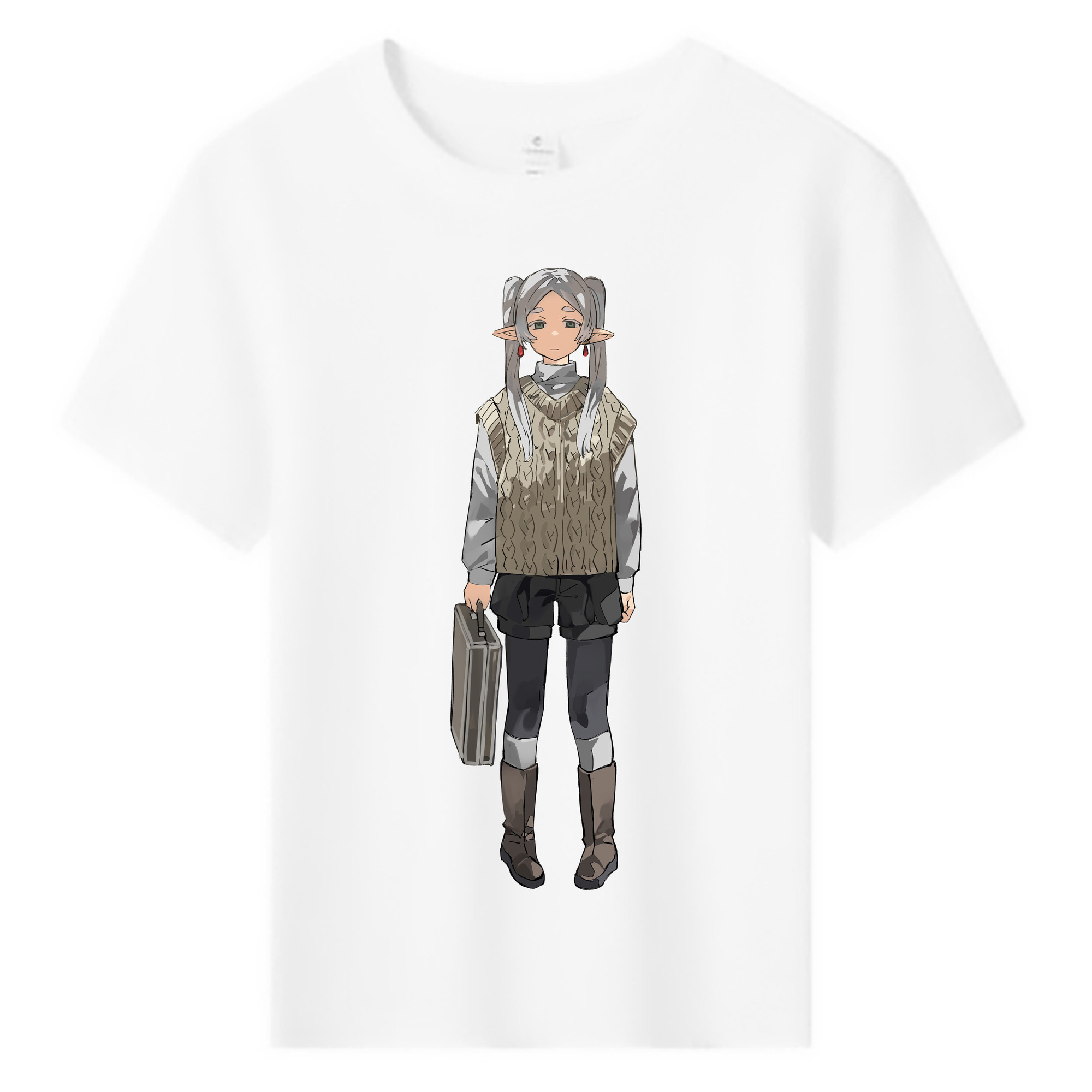 （画像用） 葬送のフリーレン Frieren 綿100％キッズTシャツ（フロントプリント）