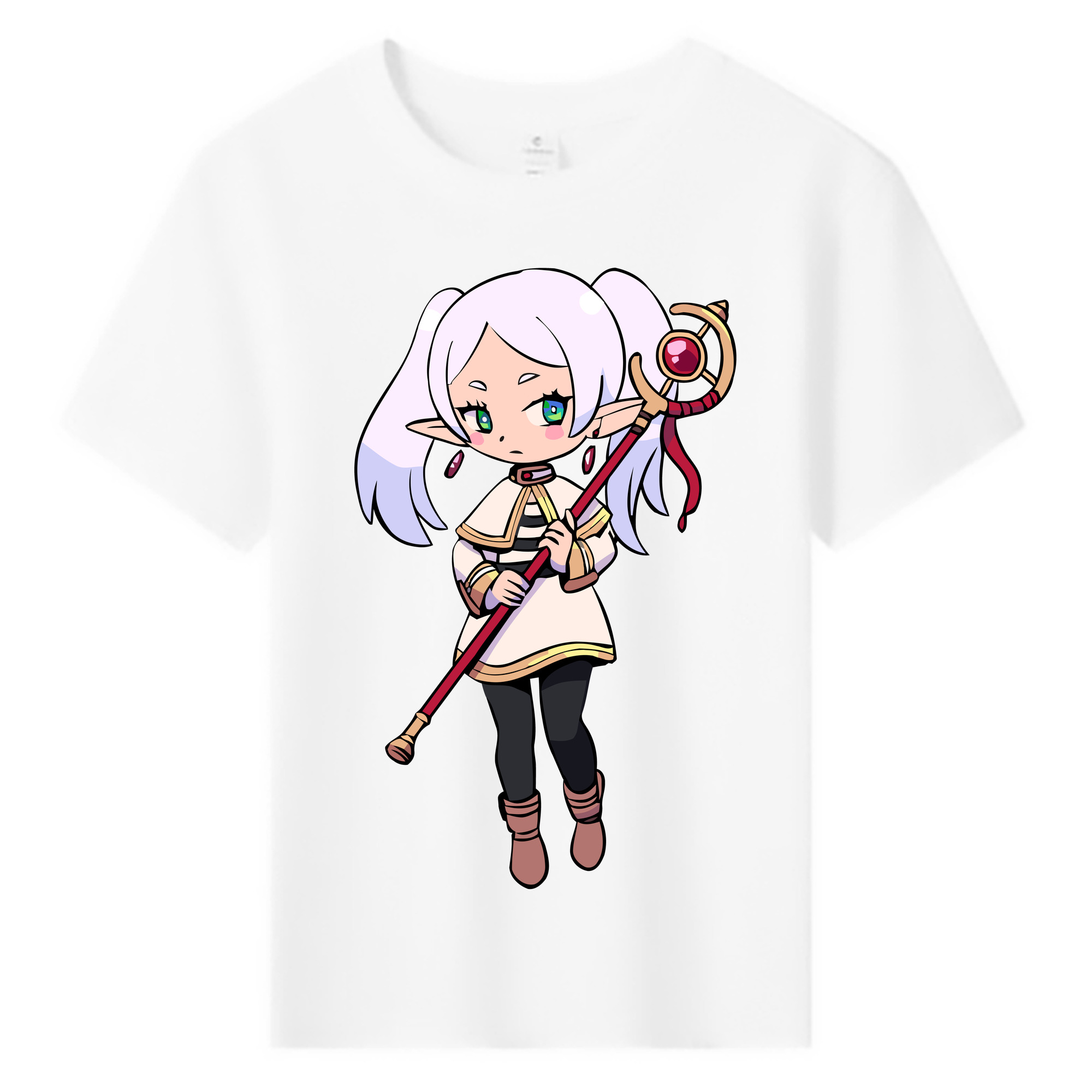 （画像用） 葬送のフリーレン Frieren 綿100％キッズTシャツ（フロントプリント）