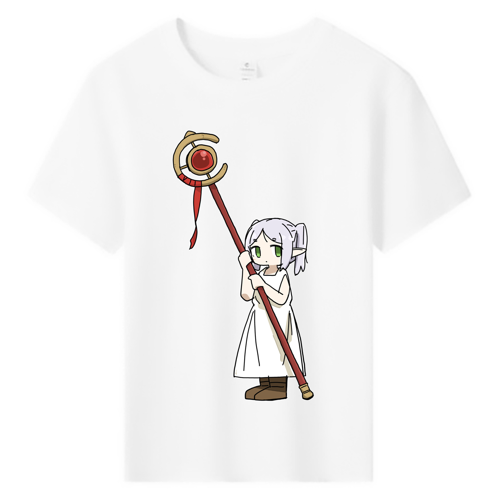 （画像用） 葬送のフリーレン Frieren 綿100％キッズTシャツ（フロントプリント）