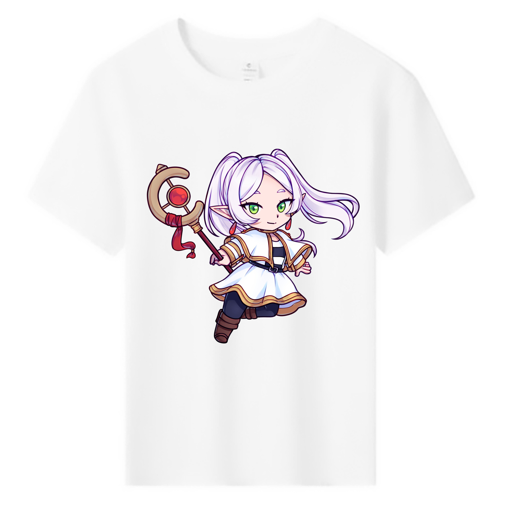 （画像用） 葬送のフリーレン Frieren 綿100％キッズTシャツ（フロントプリント）