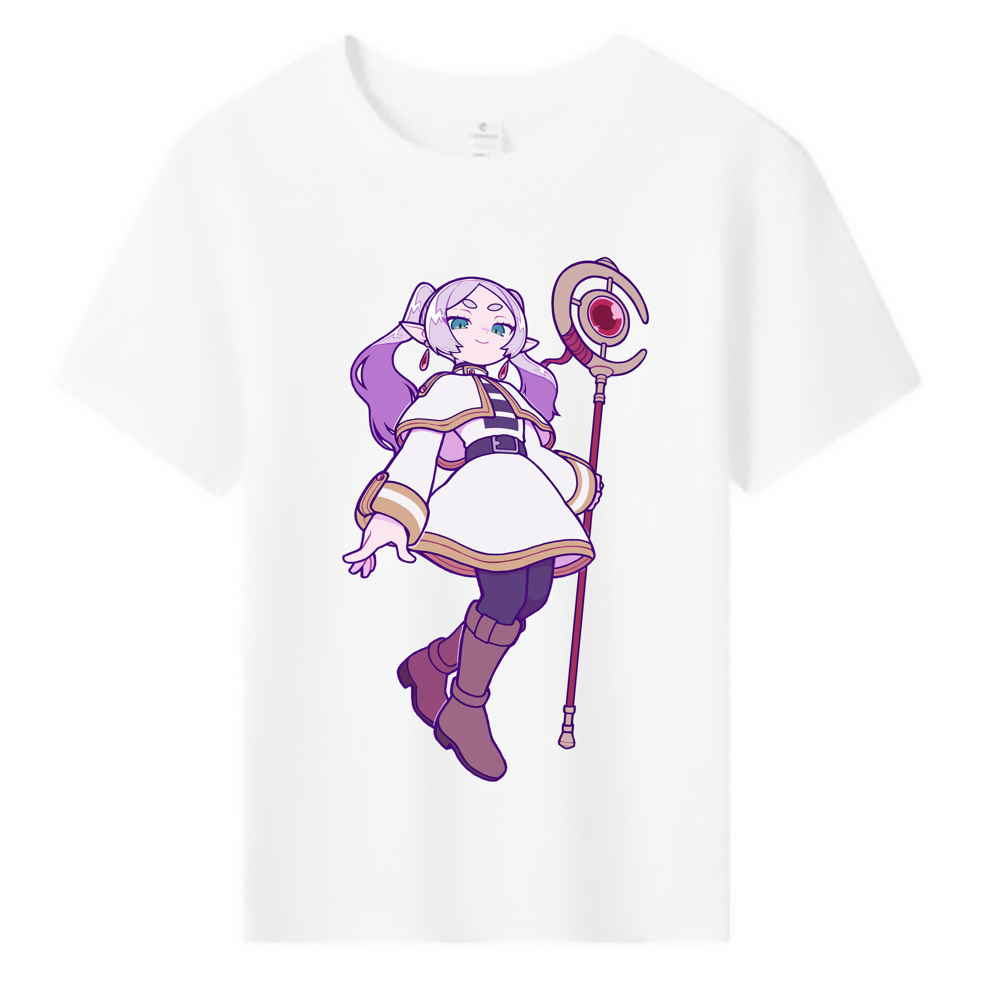 （画像用） 葬送のフリーレン Frieren 綿100％キッズTシャツ（フロントプリント）