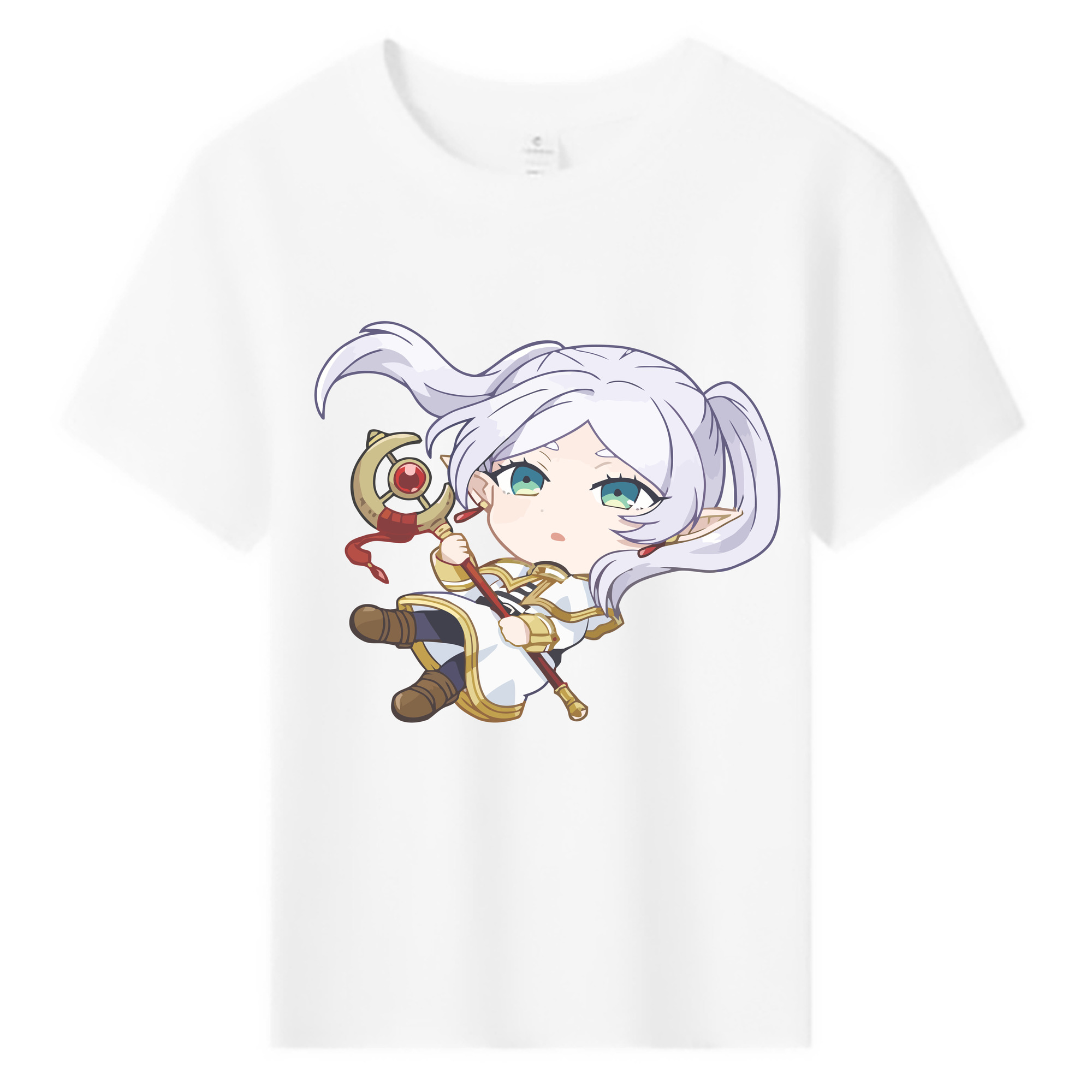 （画像用） 葬送のフリーレン Frieren 綿100％キッズTシャツ（フロントプリント）