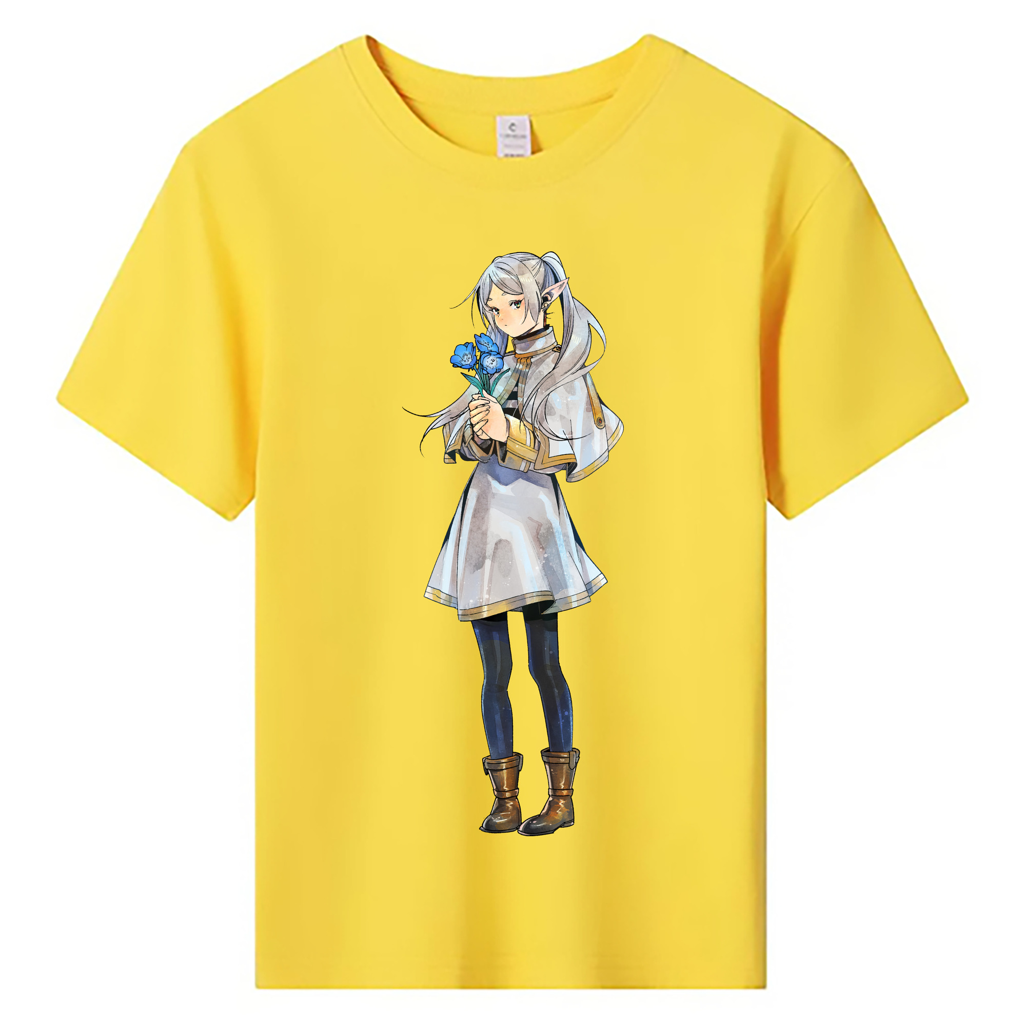 （画像用） 葬送のフリーレン Frieren 綿100％キッズTシャツ（フロントプリント）
