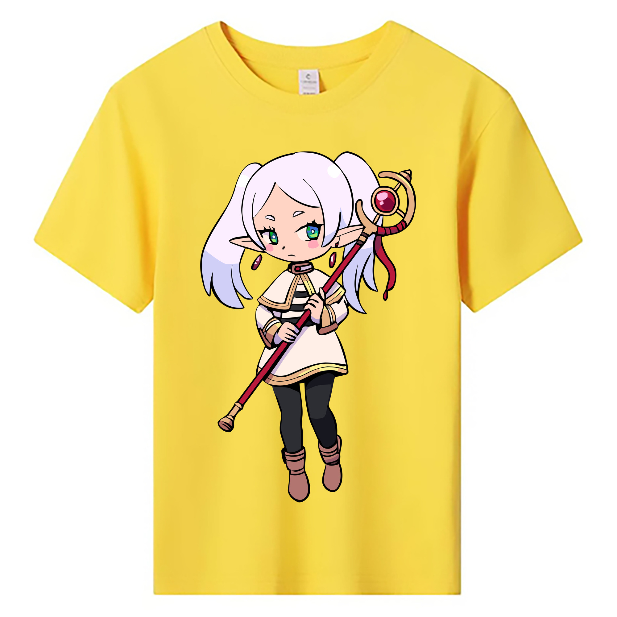 （画像用） 葬送のフリーレン Frieren 綿100％キッズTシャツ（フロントプリント）
