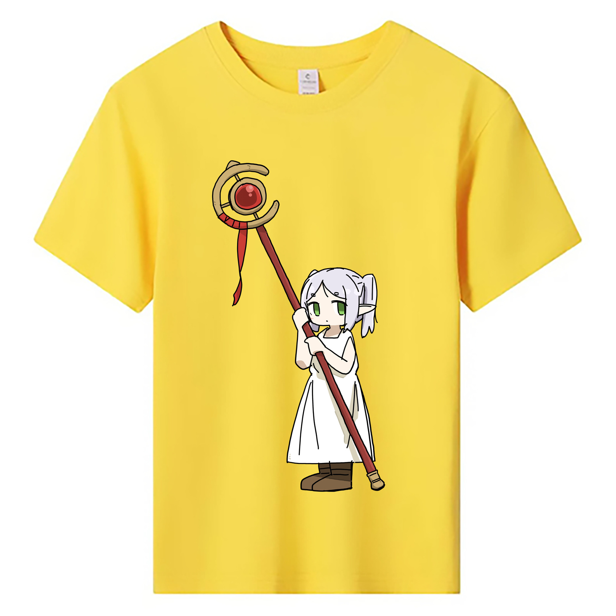 （画像用） 葬送のフリーレン Frieren 綿100％キッズTシャツ（フロントプリント）