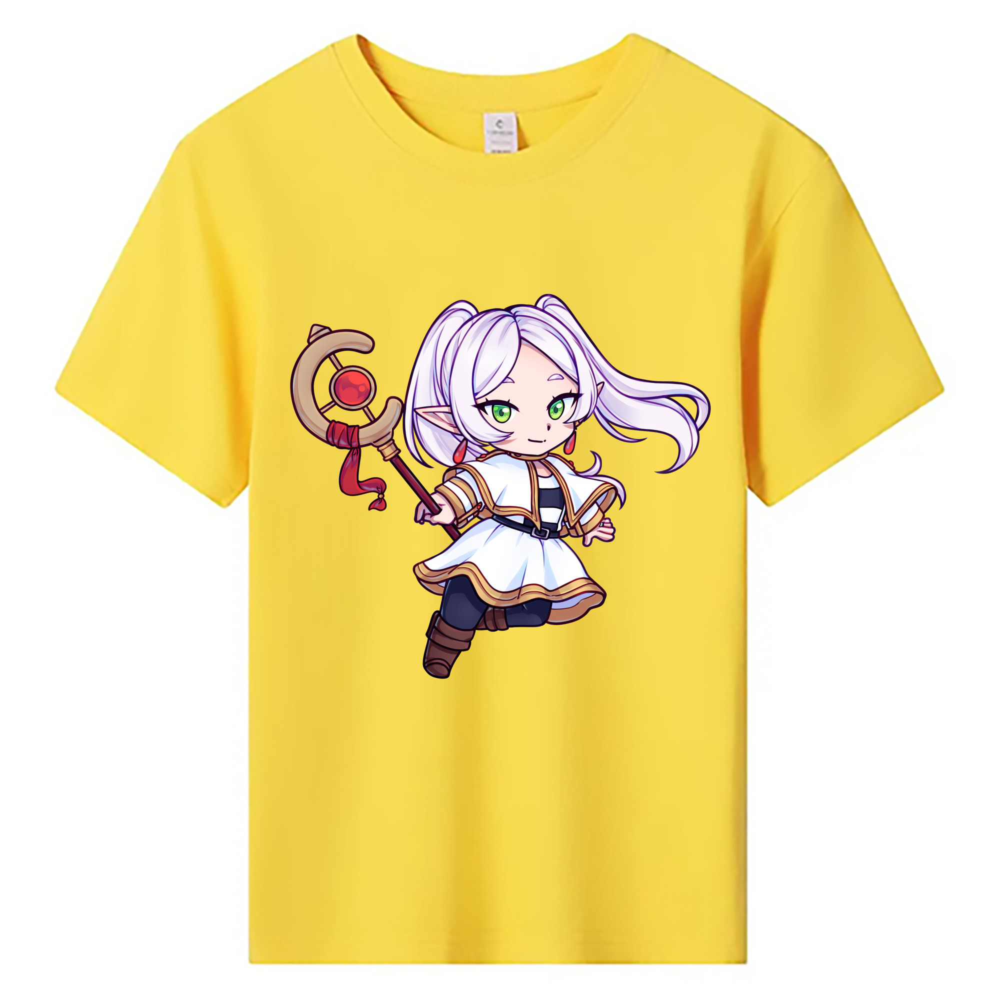 （画像用） 葬送のフリーレン Frieren 綿100％キッズTシャツ（フロントプリント）