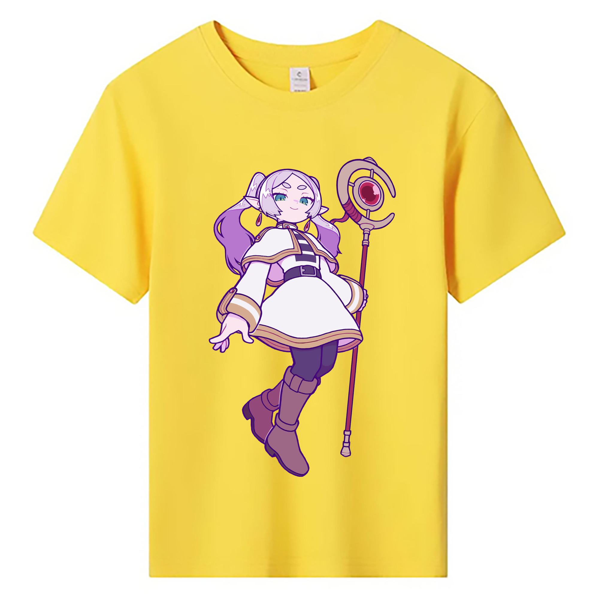 （画像用） 葬送のフリーレン Frieren 綿100％キッズTシャツ（フロントプリント）