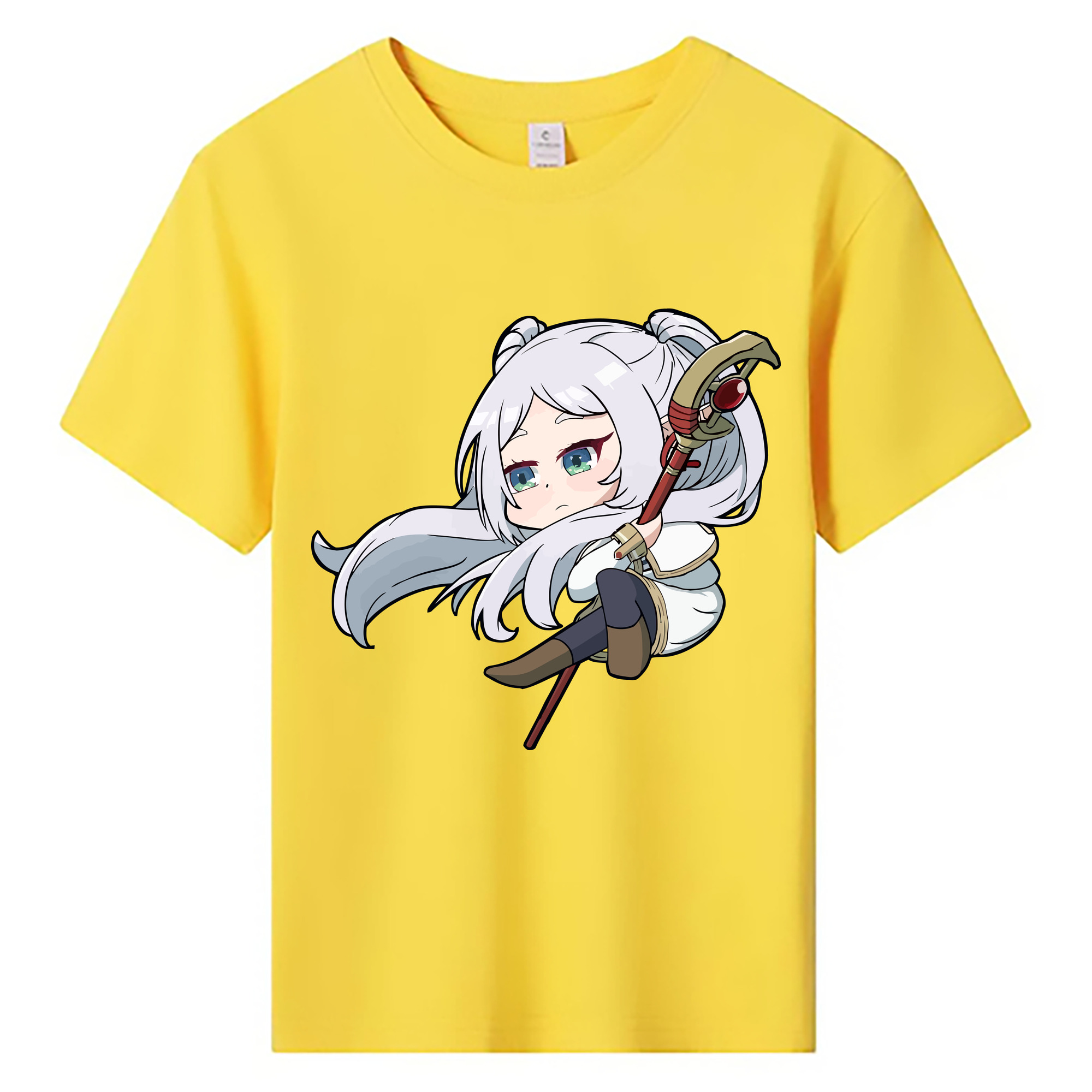 （画像用） 葬送のフリーレン Frieren 綿100％キッズTシャツ（フロントプリント）