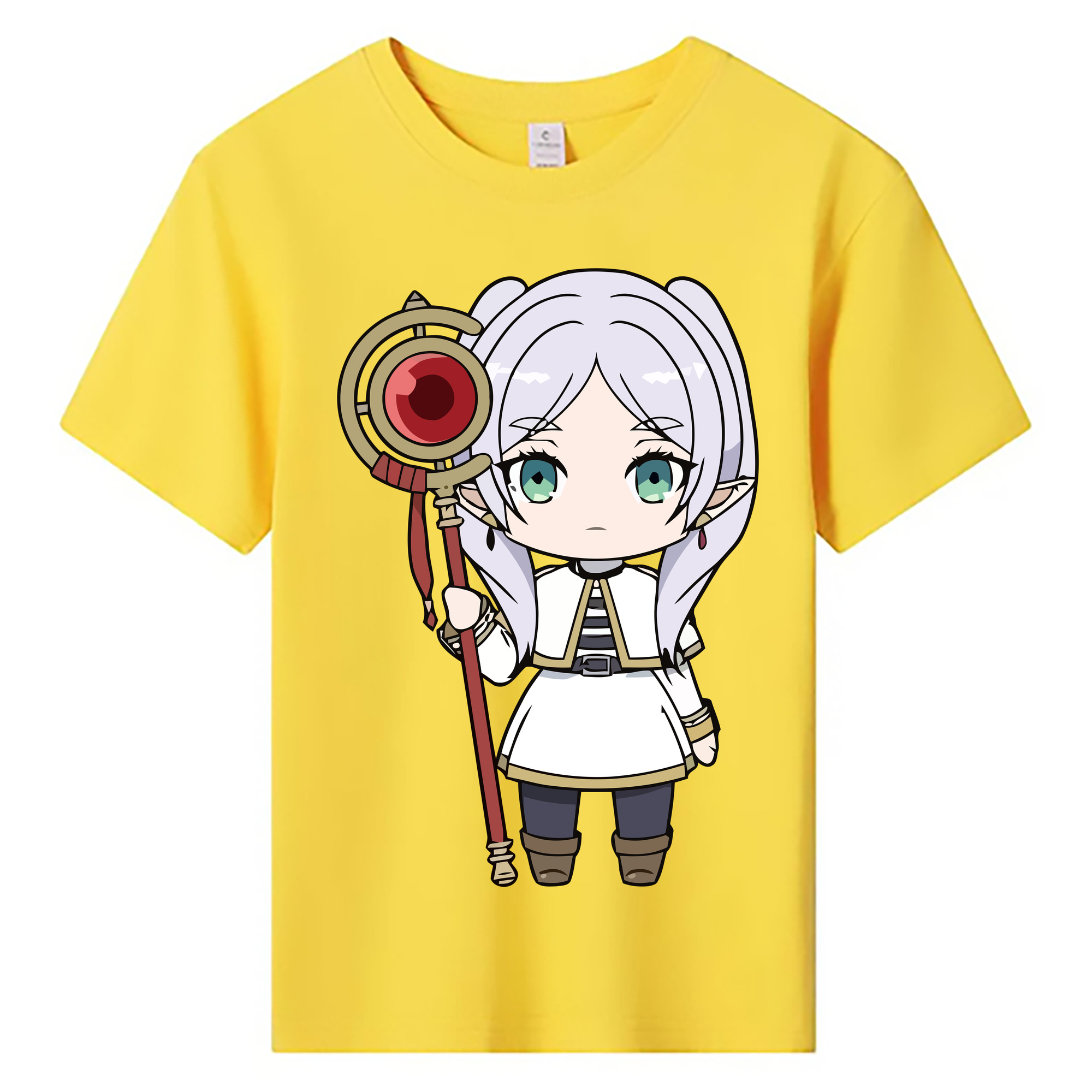 （画像用） 葬送のフリーレン Frieren 綿100％キッズTシャツ（フロントプリント）
