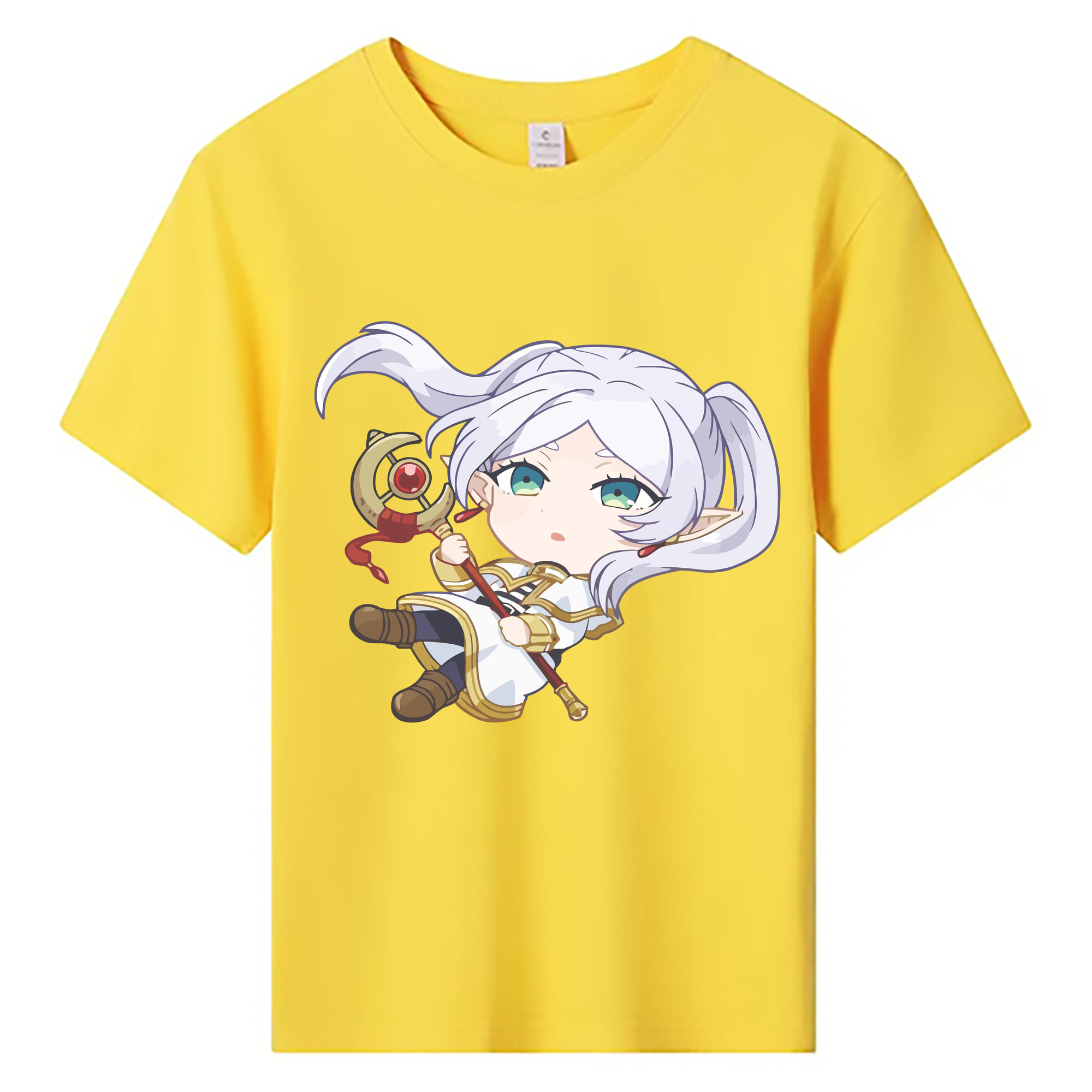 （画像用） 葬送のフリーレン Frieren 綿100％キッズTシャツ（フロントプリント）