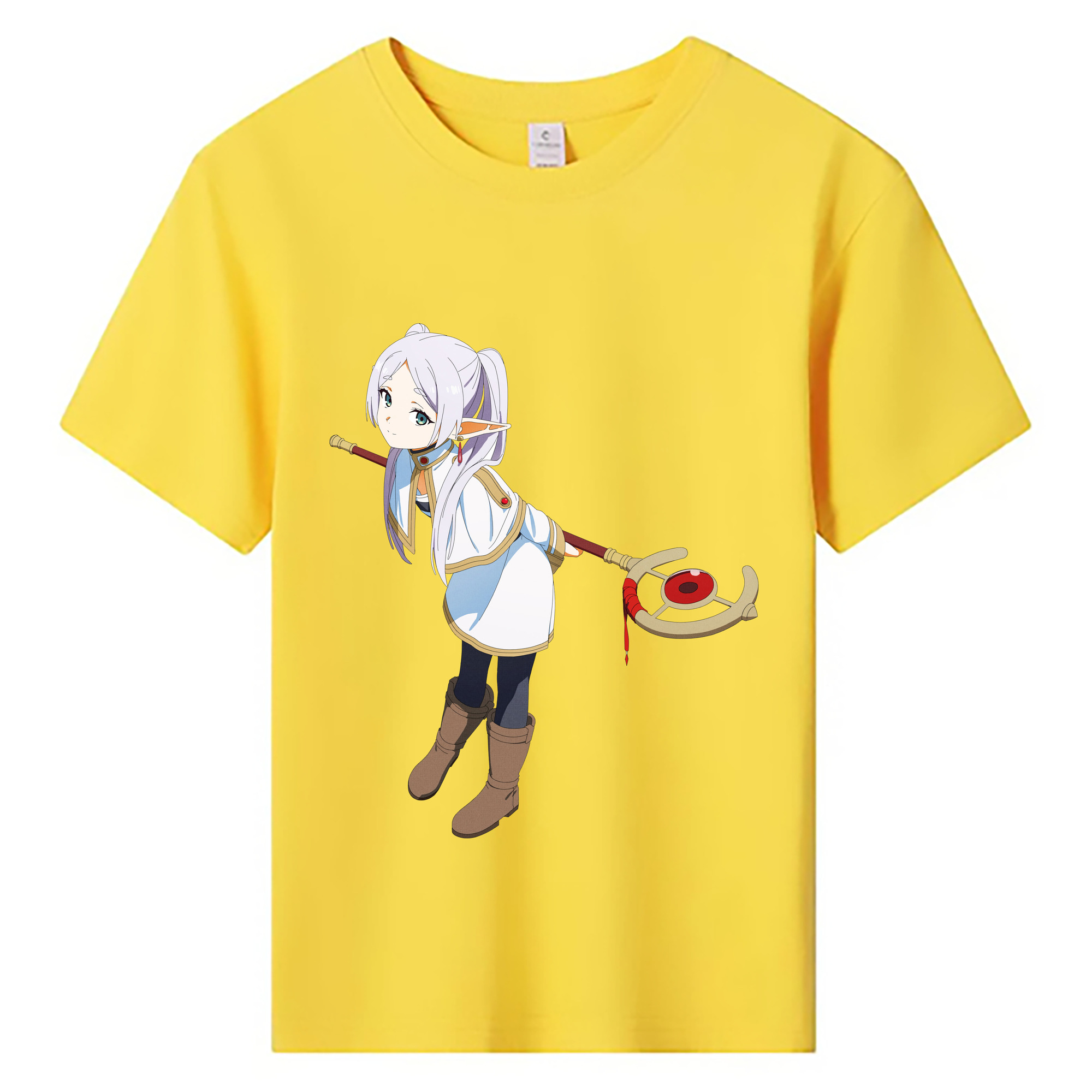 （画像用） 葬送のフリーレン Frieren 綿100％キッズTシャツ（フロントプリント）