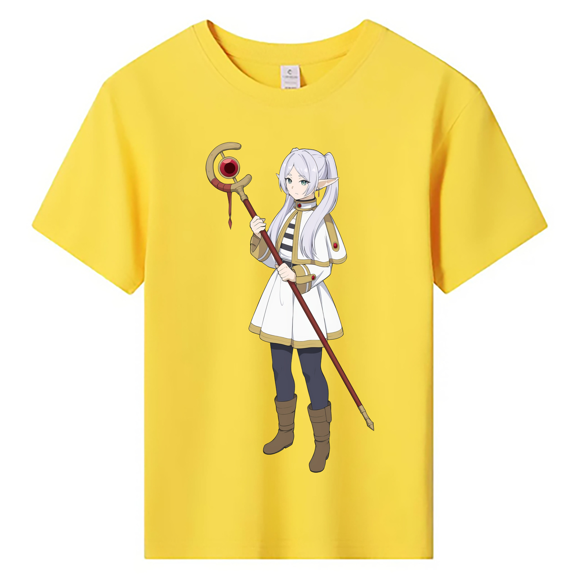 （画像用） 葬送のフリーレン Frieren 綿100％キッズTシャツ（フロントプリント）