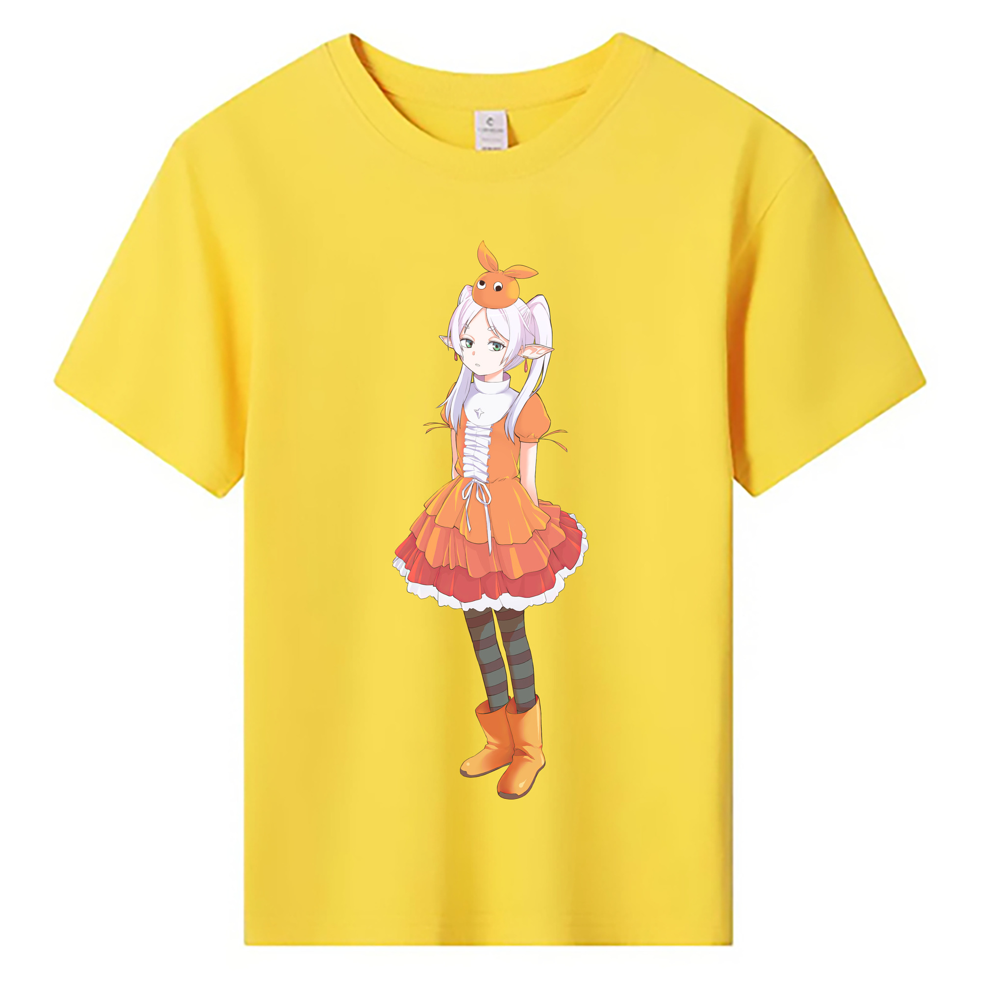 （画像用） 葬送のフリーレン Frieren 綿100％キッズTシャツ（フロントプリント）