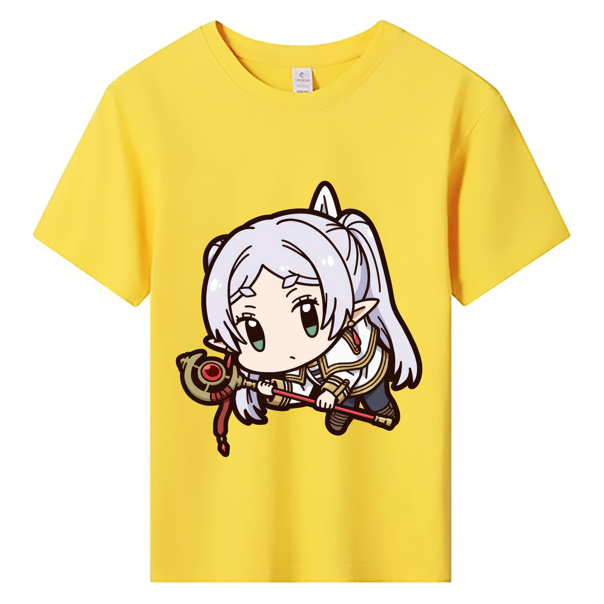 （画像用） 葬送のフリーレン Frieren 綿100％キッズTシャツ（フロントプリント）