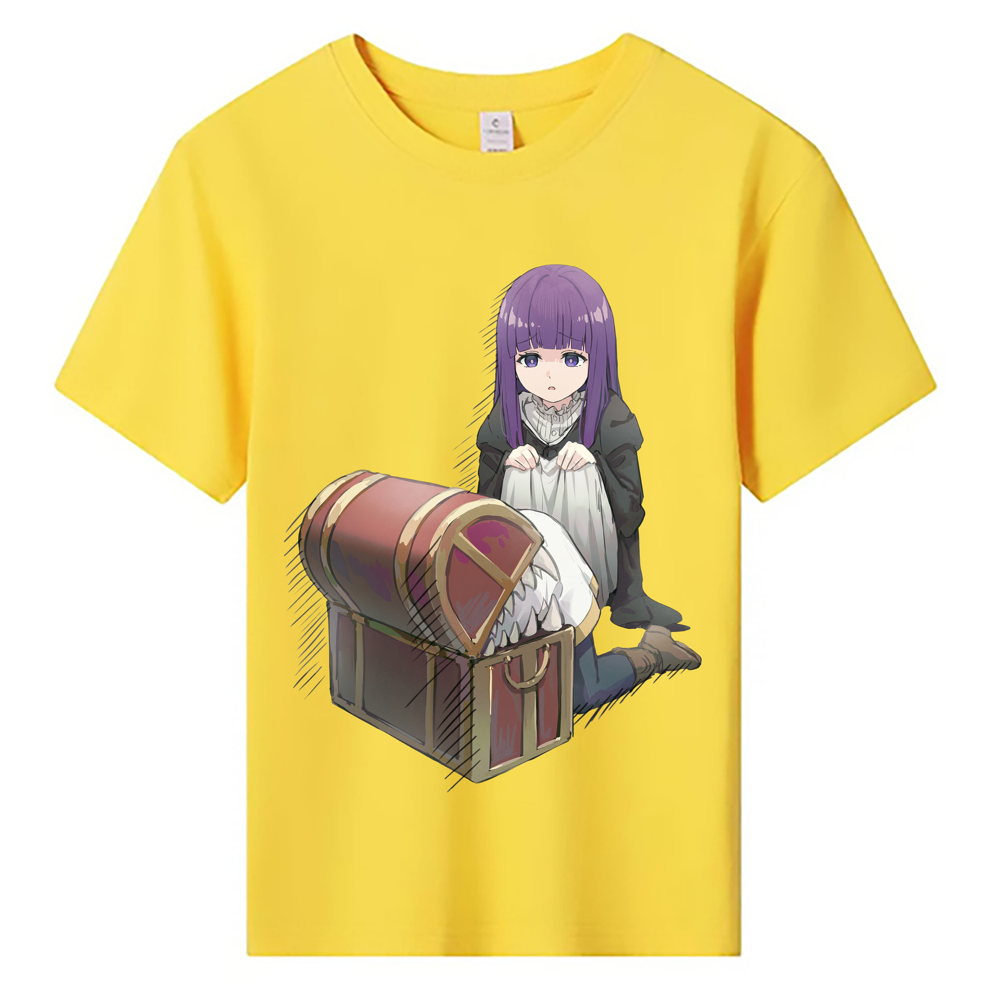 （画像用） 葬送のフリーレン Frieren 綿100％キッズTシャツ（フロントプリント）
