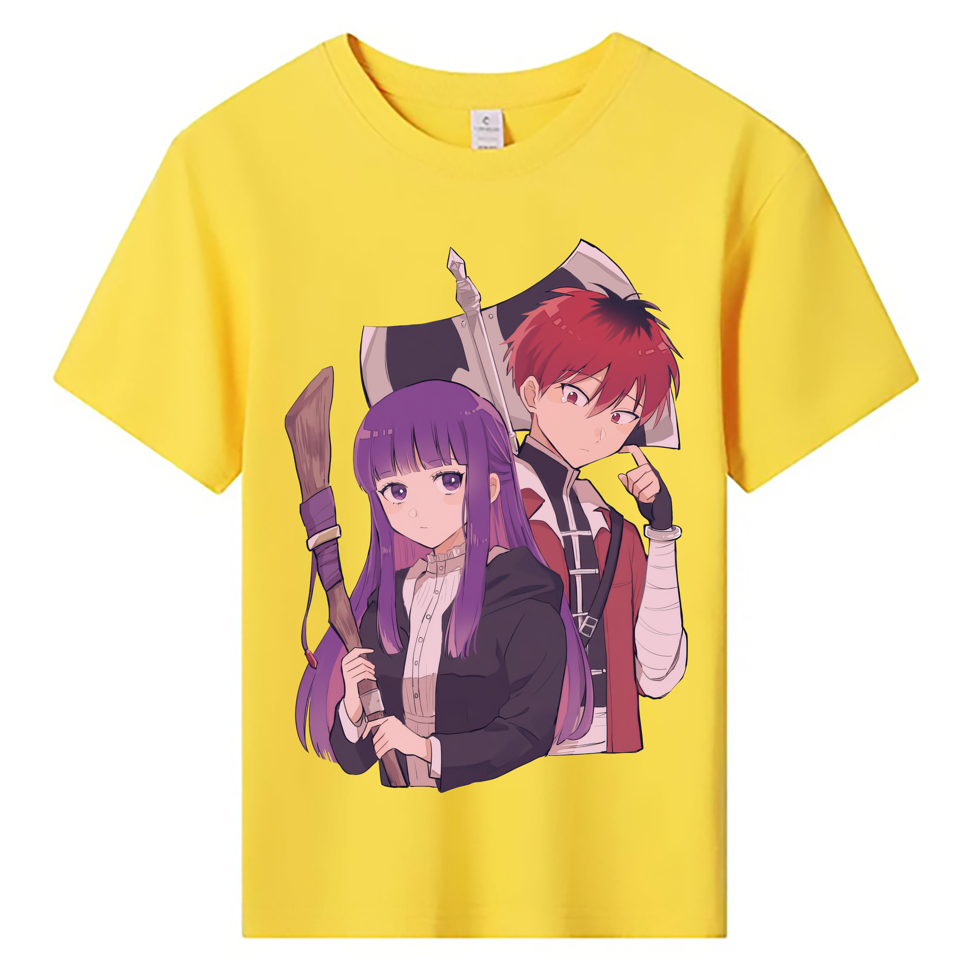 （画像用） 葬送のフリーレン Frieren 綿100％キッズTシャツ（フロントプリント）
