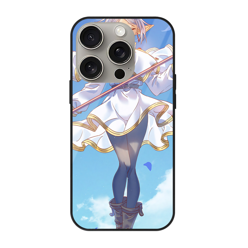 （画像用） 葬送のフリーレン Frieren 【iPhone15Pro対応】スマホケース 耐衝撃＆黄変防止 背面ガラス