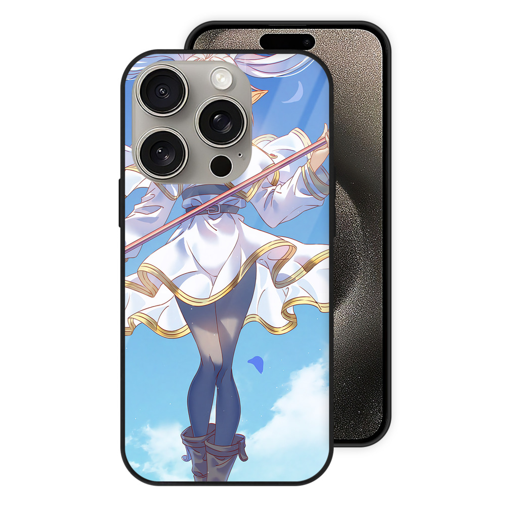 （画像用） 葬送のフリーレン Frieren 【iPhone15Pro対応】スマホケース 耐衝撃＆黄変防止 背面ガラス