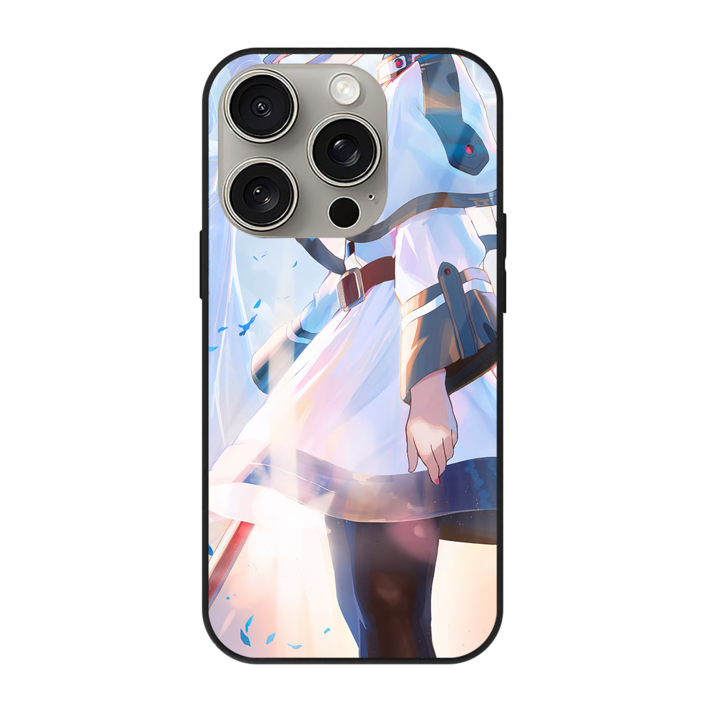 （画像用） 葬送のフリーレン Frieren 【iPhone15Pro対応】スマホケース 耐衝撃＆黄変防止 背面ガラス