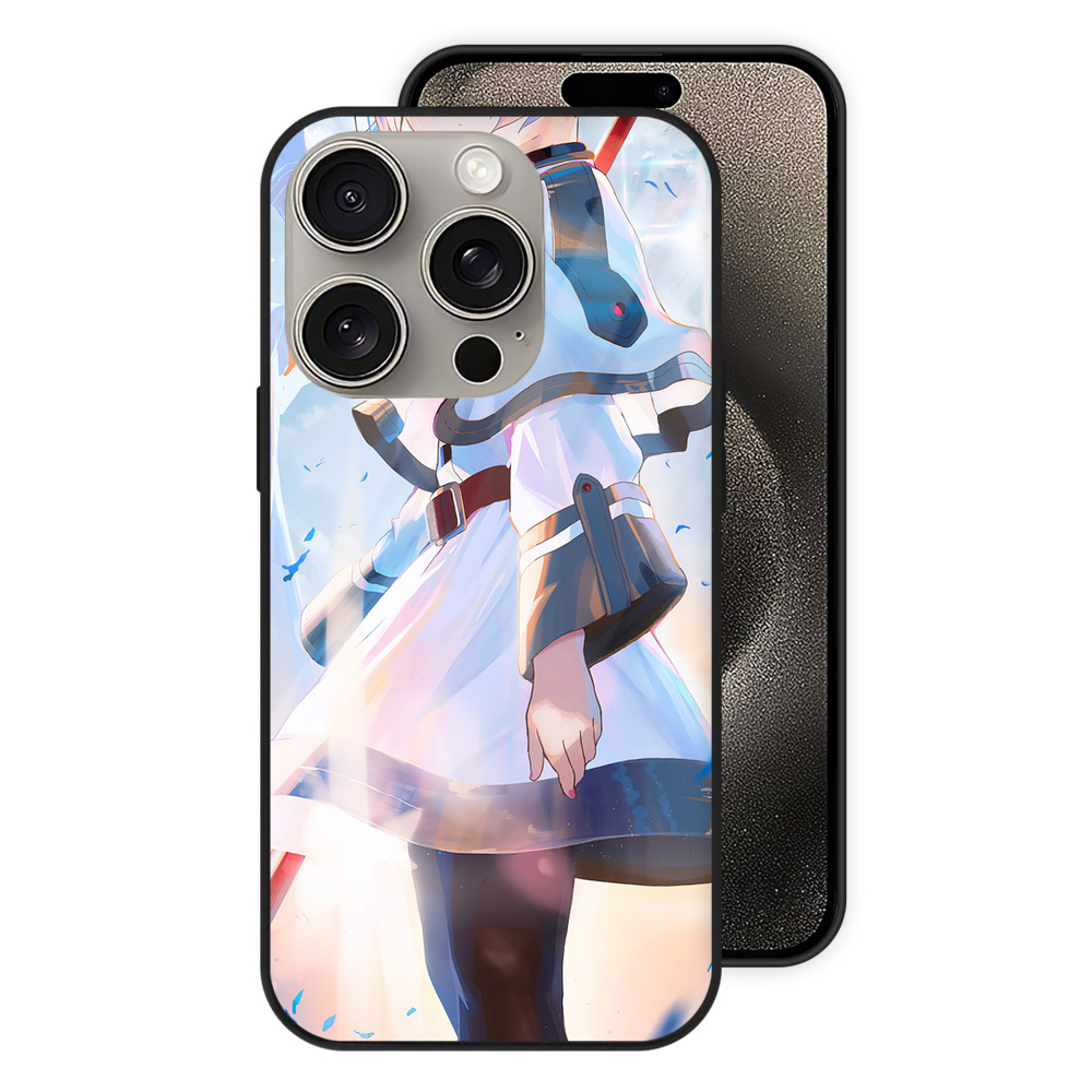 （画像用） 葬送のフリーレン Frieren 【iPhone15Pro対応】スマホケース 耐衝撃＆黄変防止 背面ガラス
