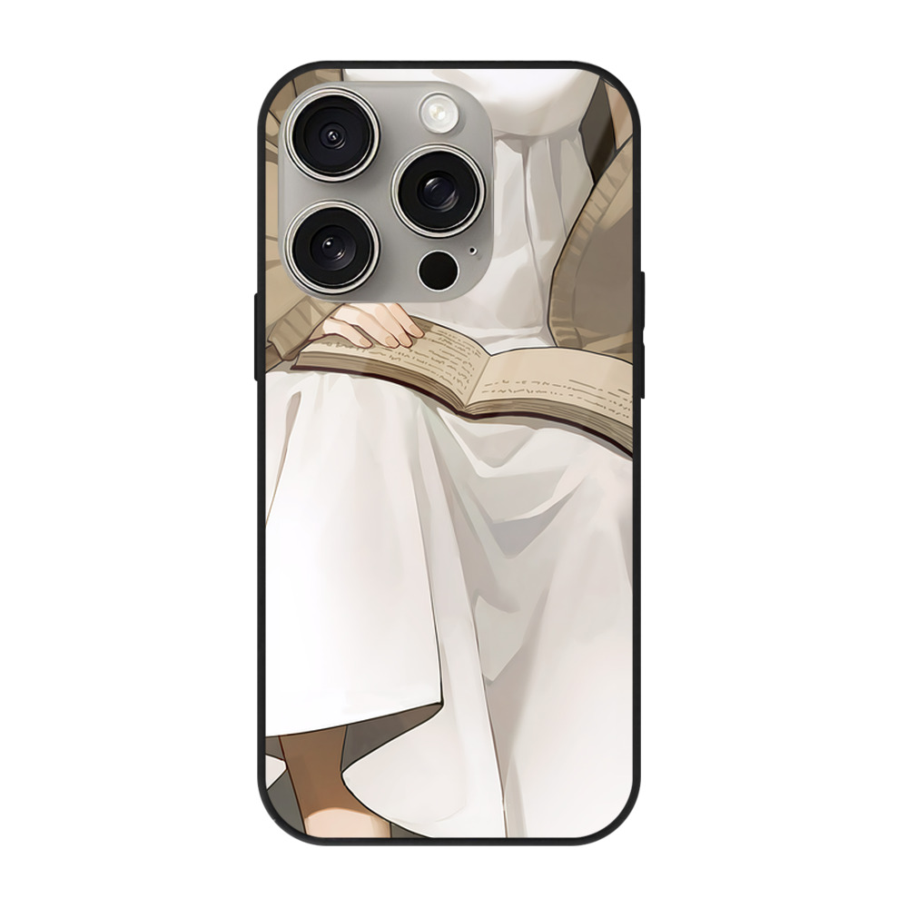 （画像用） 葬送のフリーレン Frieren 【iPhone15Pro対応】スマホケース 耐衝撃＆黄変防止 背面ガラス