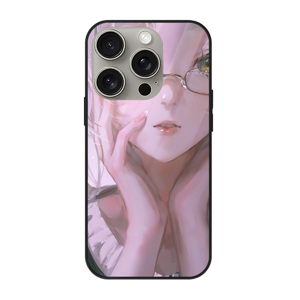 （画像用） 葬送のフリーレン Frieren 【iPhone15Pro対応】スマホケース 耐衝撃＆黄変防止 背面ガラス