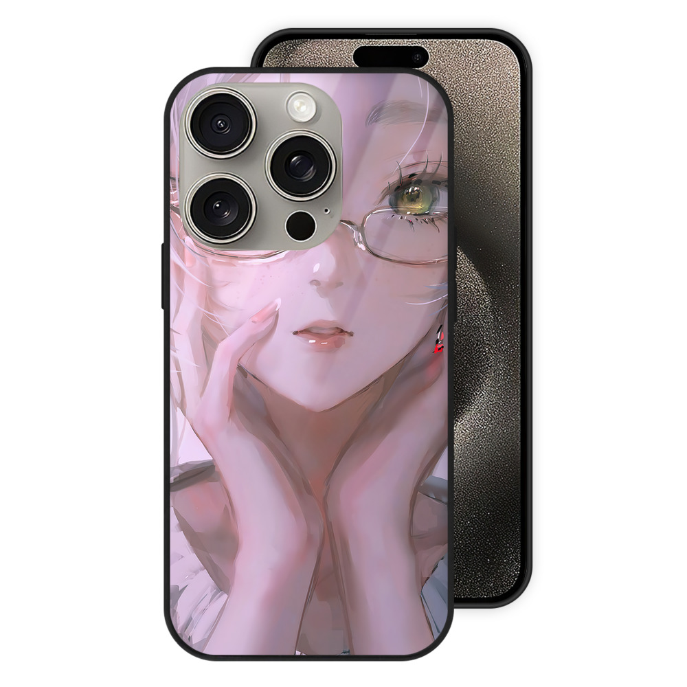 （画像用） 葬送のフリーレン Frieren 【iPhone15Pro対応】スマホケース 耐衝撃＆黄変防止 背面ガラス