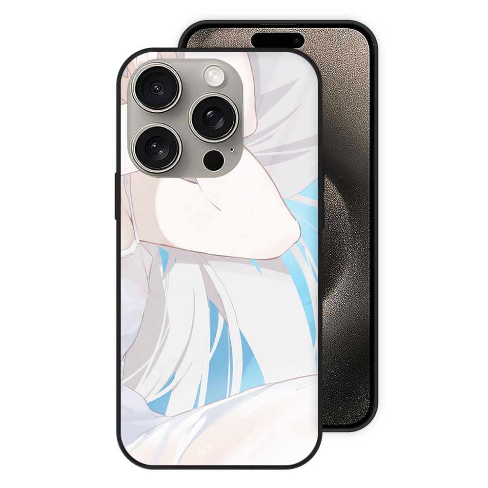 （画像用） 葬送のフリーレン Frieren 【iPhone15Pro対応】スマホケース 耐衝撃＆黄変防止 背面ガラス