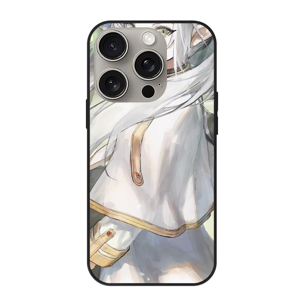 （画像用） 葬送のフリーレン Frieren 【iPhone15Pro対応】スマホケース 耐衝撃＆黄変防止 背面ガラス