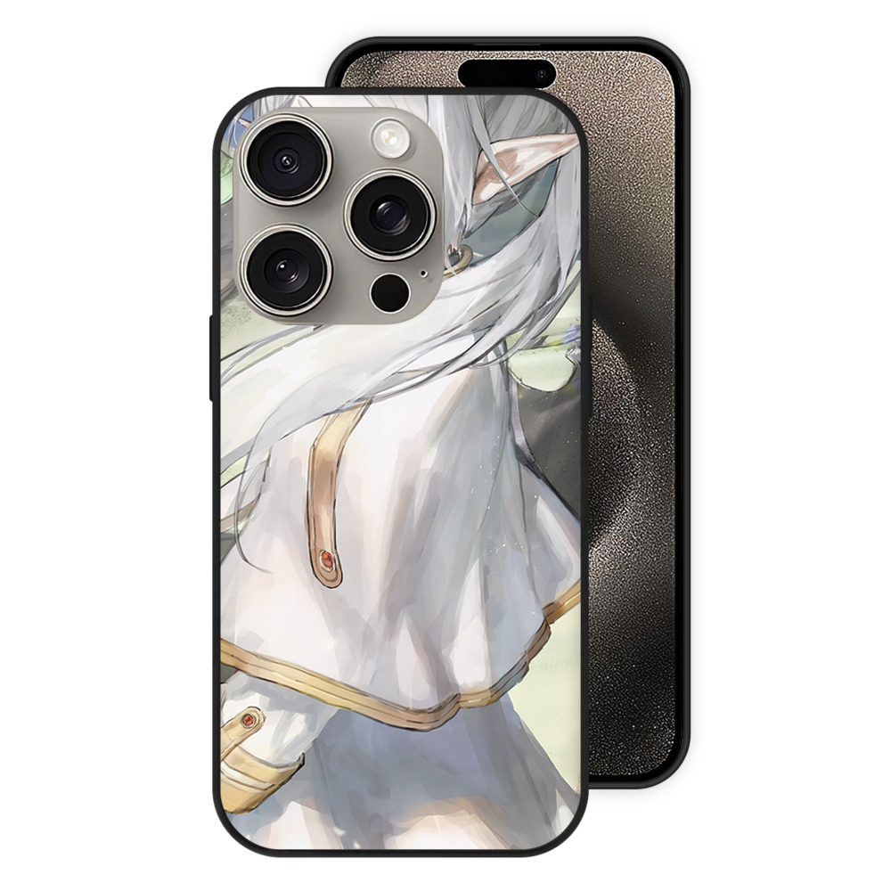 （画像用） 葬送のフリーレン Frieren 【iPhone15Pro対応】スマホケース 耐衝撃＆黄変防止 背面ガラス