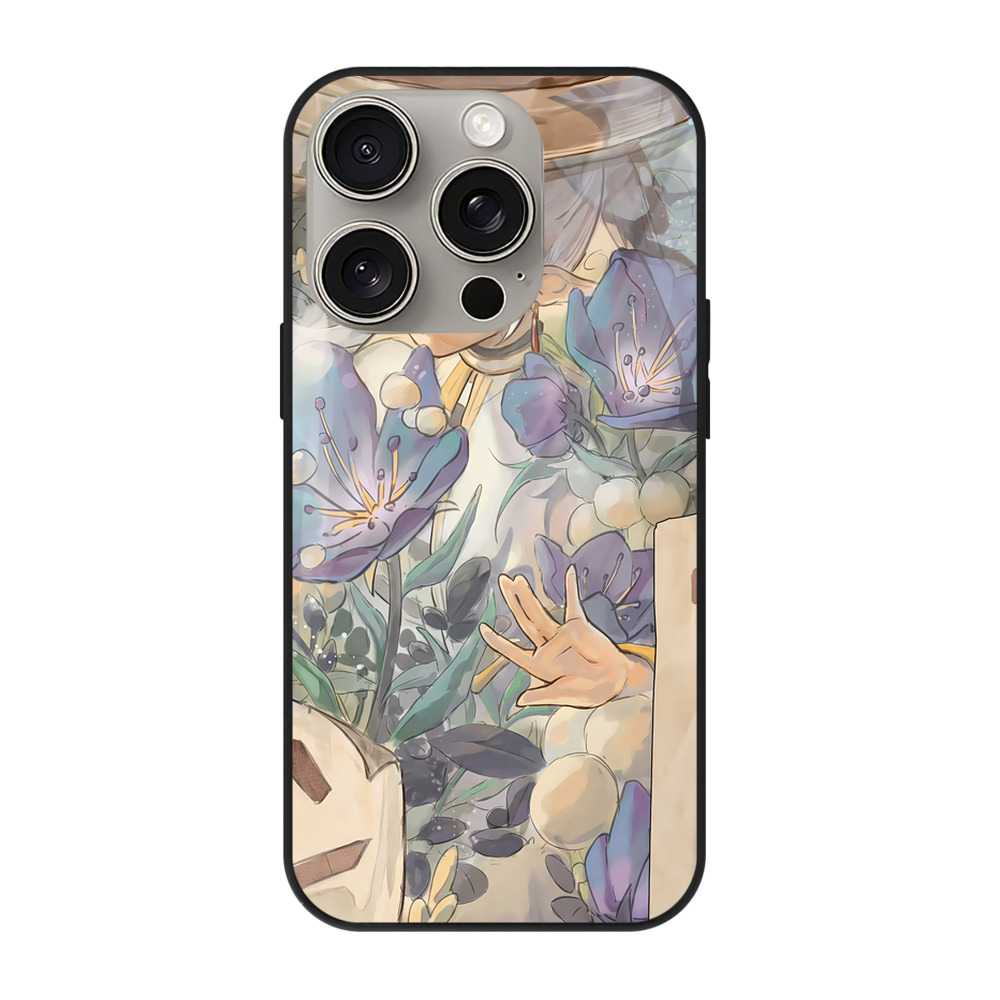 （画像用） 葬送のフリーレン Frieren 【iPhone15Pro対応】スマホケース 耐衝撃＆黄変防止 背面ガラス