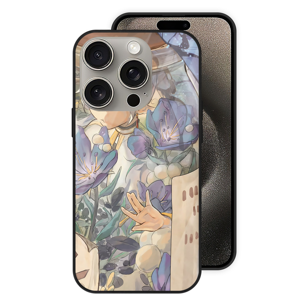 （画像用） 葬送のフリーレン Frieren 【iPhone15Pro対応】スマホケース 耐衝撃＆黄変防止 背面ガラス