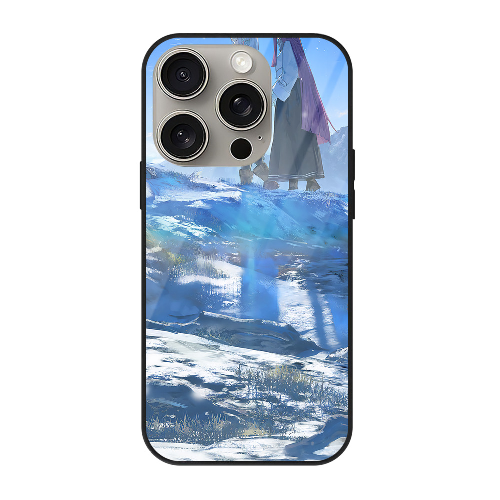 （画像用） 葬送のフリーレン Frieren 【iPhone15Pro対応】スマホケース 耐衝撃＆黄変防止 背面ガラス