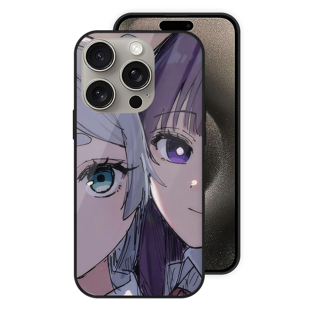 （画像用） 葬送のフリーレン Frieren 【iPhone15Pro対応】スマホケース 耐衝撃＆黄変防止 背面ガラス