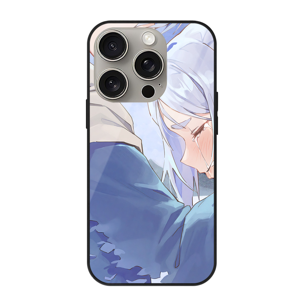 （画像用） 葬送のフリーレン Frieren 【iPhone15Pro対応】スマホケース 耐衝撃＆黄変防止 背面ガラス