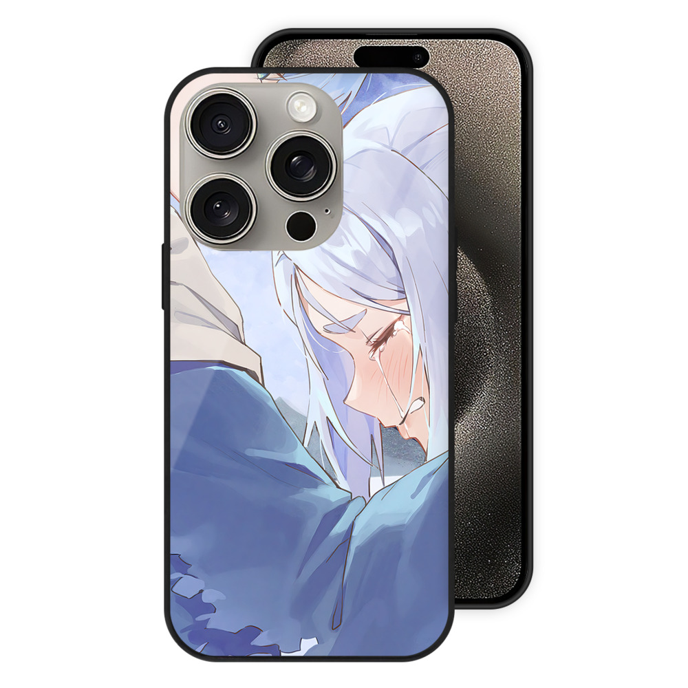 （画像用） 葬送のフリーレン Frieren 【iPhone15Pro対応】スマホケース 耐衝撃＆黄変防止 背面ガラス