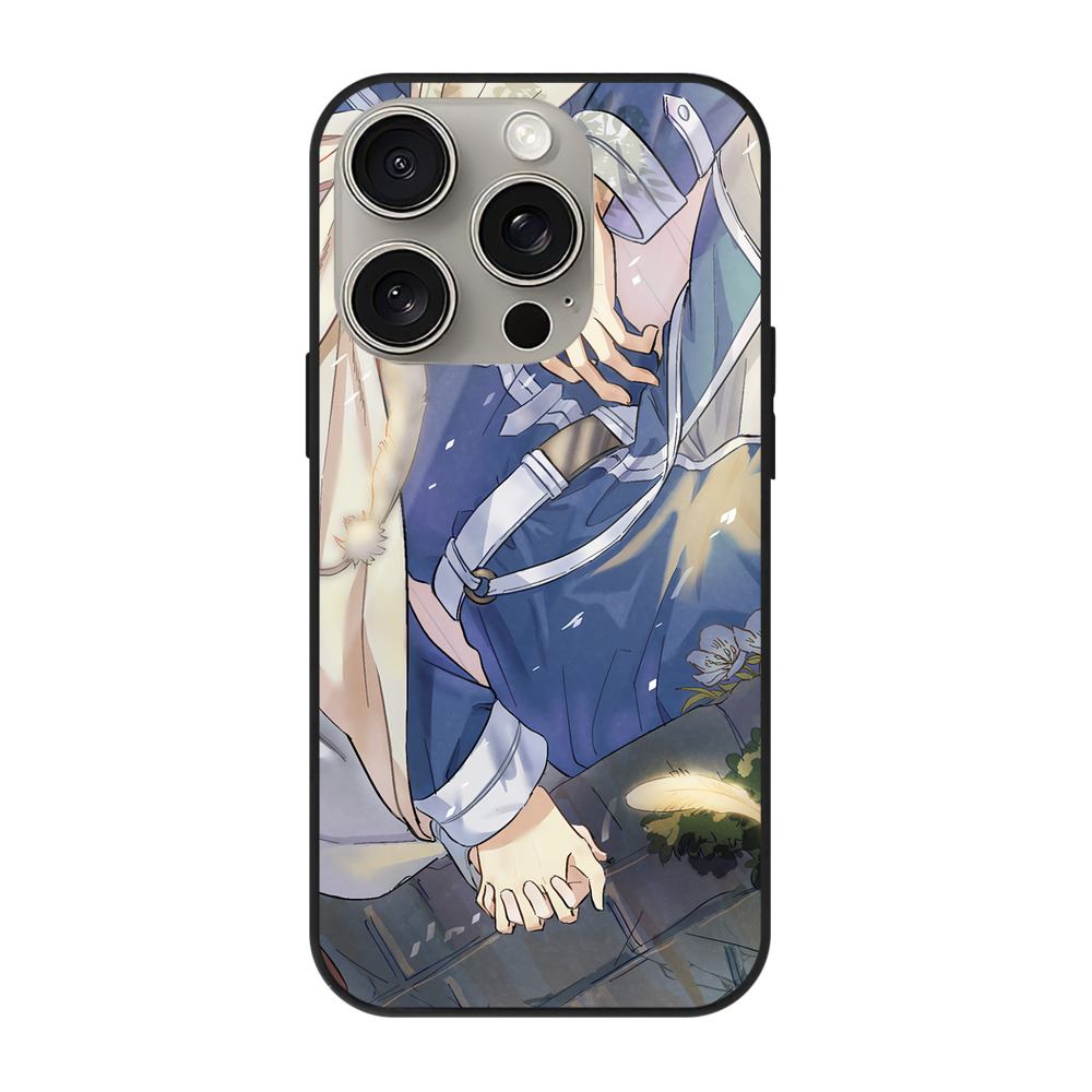 （画像用） 葬送のフリーレン Frieren 【iPhone15Pro対応】スマホケース 耐衝撃＆黄変防止 背面ガラス