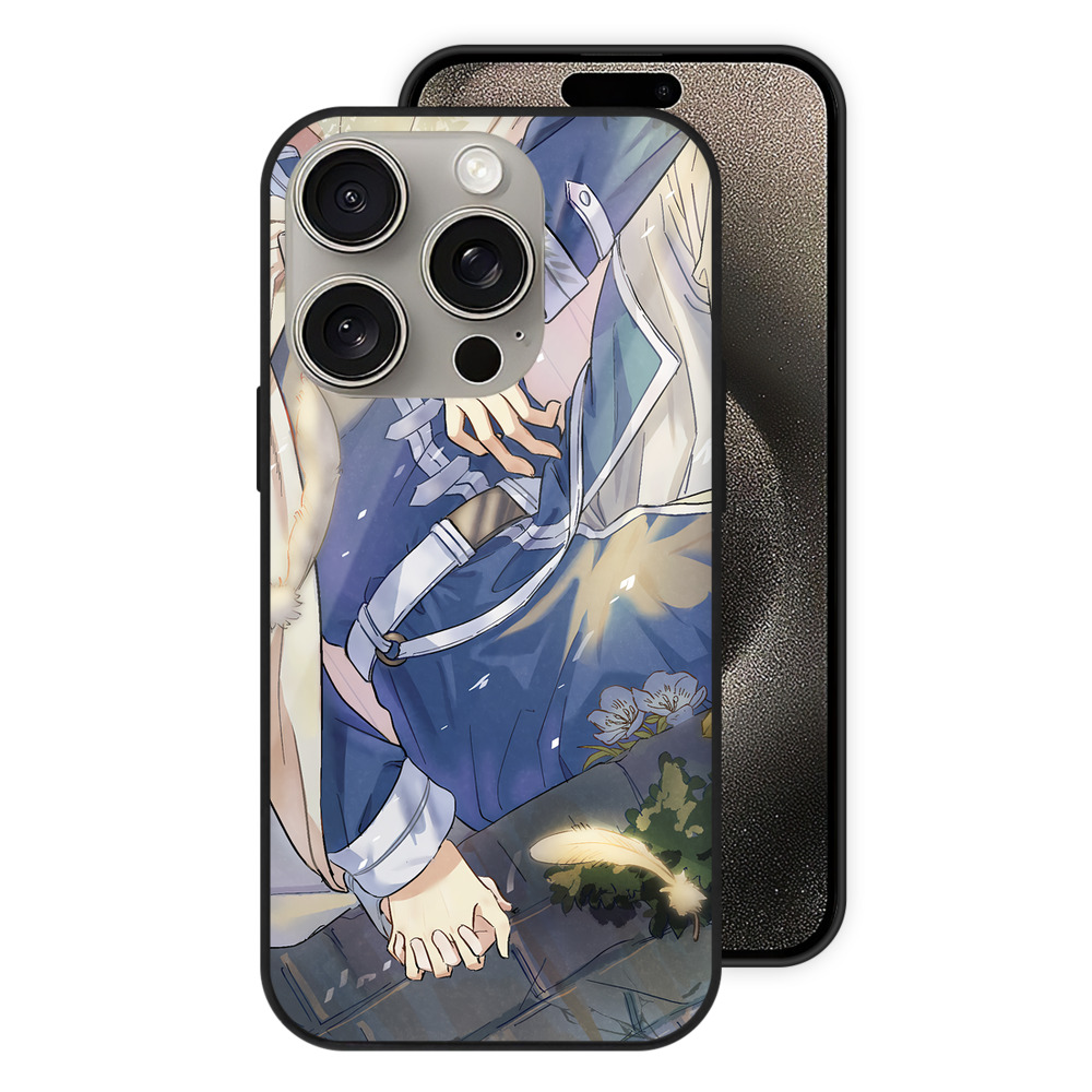 （画像用） 葬送のフリーレン Frieren 【iPhone15Pro対応】スマホケース 耐衝撃＆黄変防止 背面ガラス
