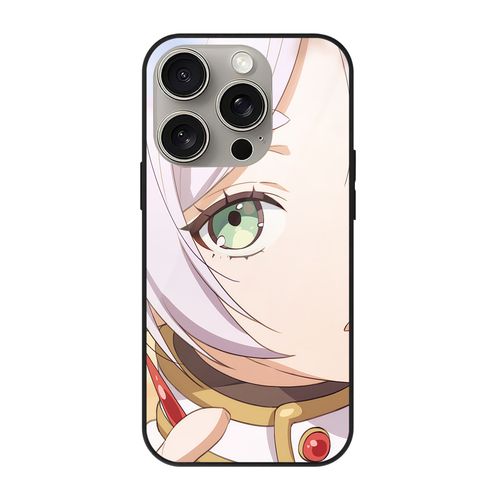 （画像用） 葬送のフリーレン Frieren 【iPhone15Pro対応】スマホケース 耐衝撃＆黄変防止 背面ガラス