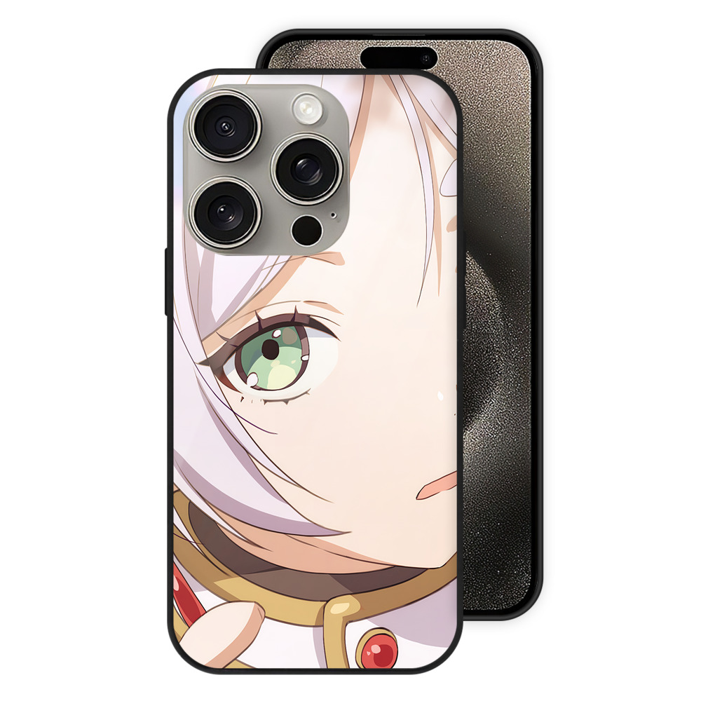 （画像用） 葬送のフリーレン Frieren 【iPhone15Pro対応】スマホケース 耐衝撃＆黄変防止 背面ガラス