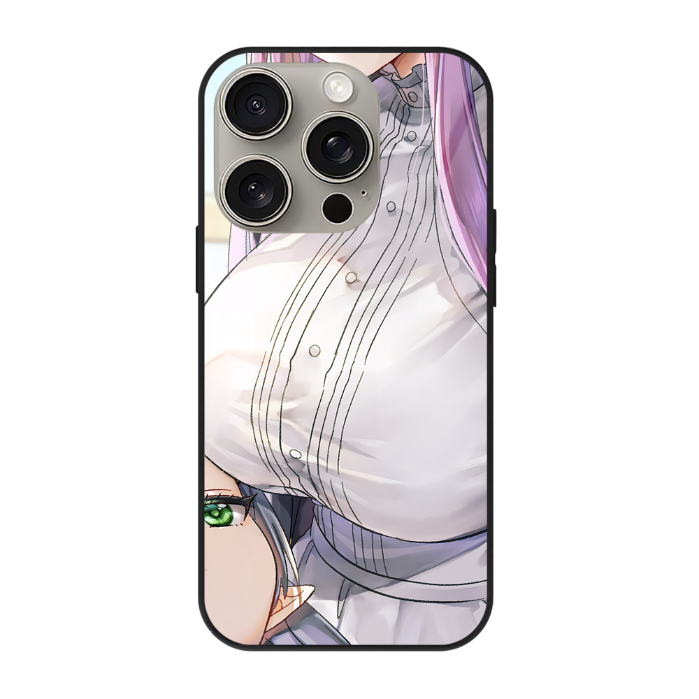 （画像用） 葬送のフリーレン Frieren 【iPhone15Pro対応】スマホケース 耐衝撃＆黄変防止 背面ガラス