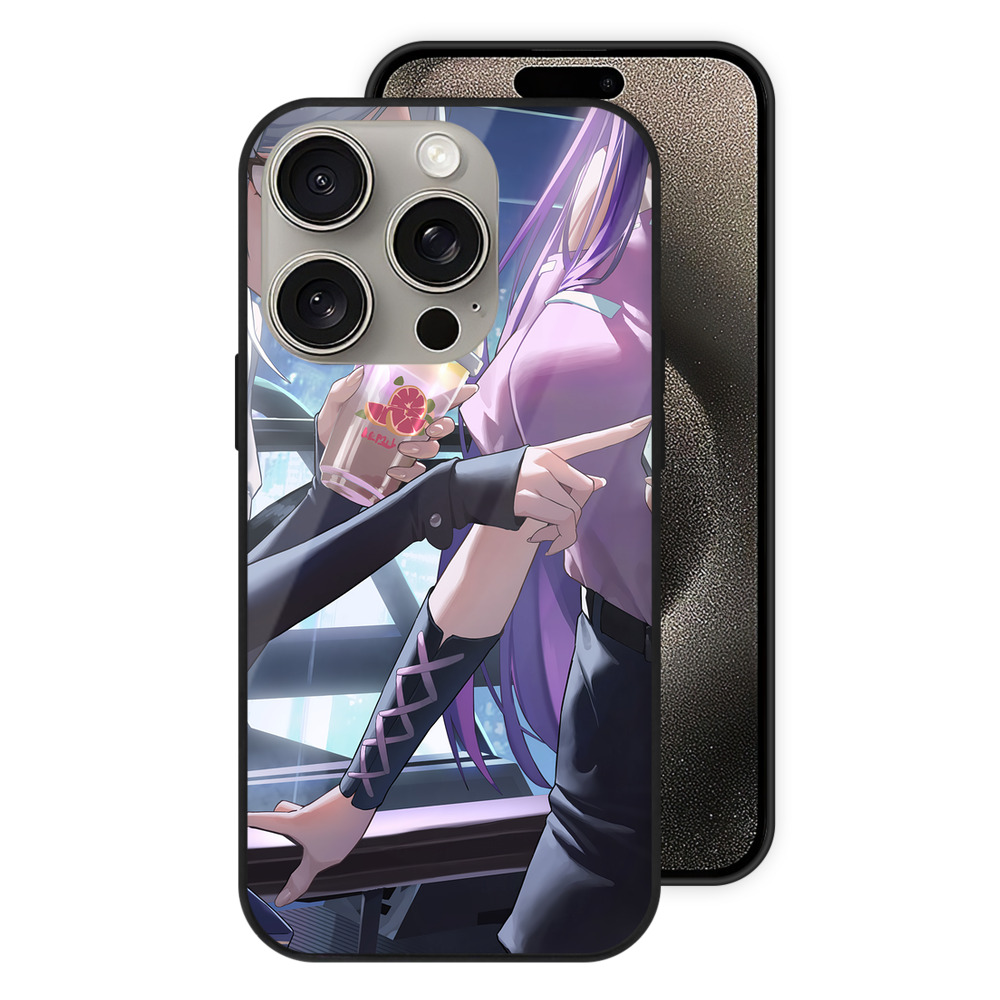 （画像用） 葬送のフリーレン Frieren 【iPhone15Pro対応】スマホケース 耐衝撃＆黄変防止 背面ガラス