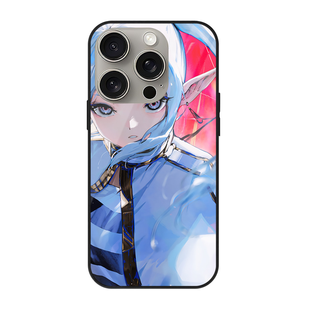 （画像用） 葬送のフリーレン Frieren 【iPhone15Pro対応】スマホケース 耐衝撃＆黄変防止 背面ガラス