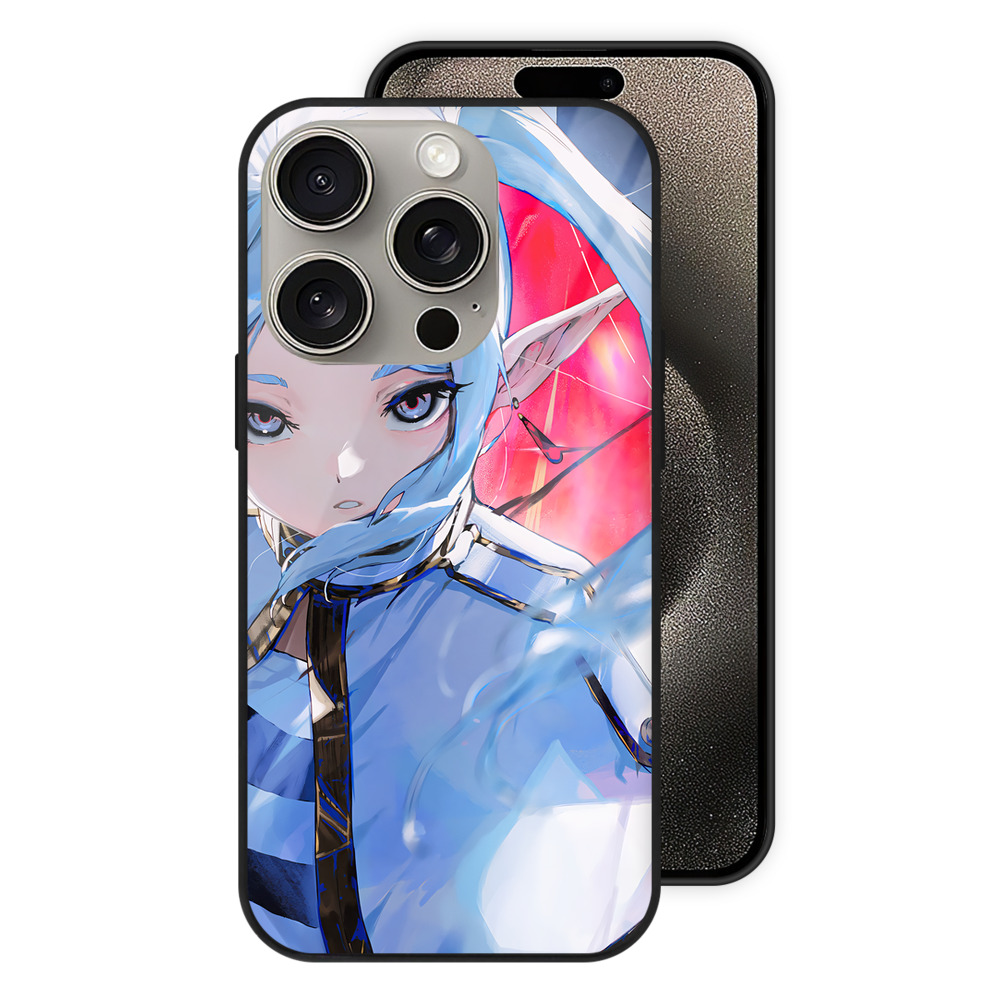 （画像用） 葬送のフリーレン Frieren 【iPhone15Pro対応】スマホケース 耐衝撃＆黄変防止 背面ガラス
