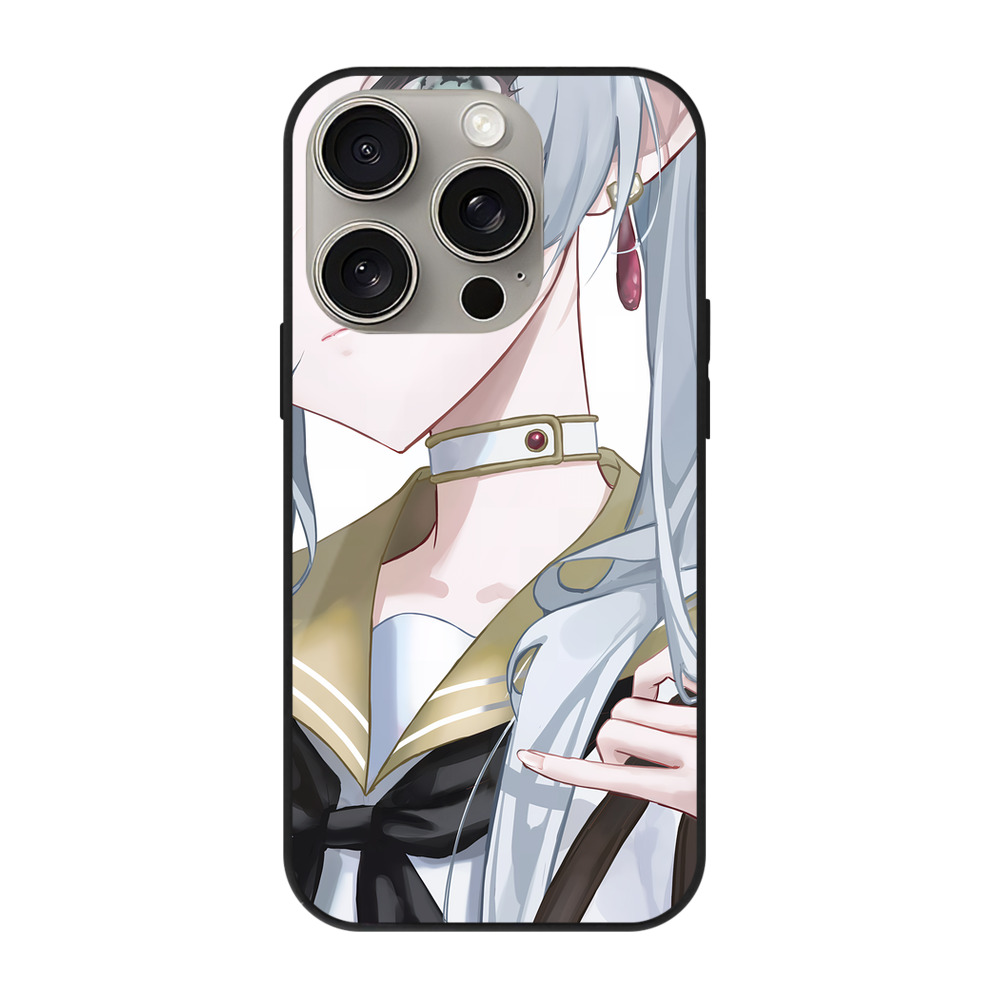 （画像用） 葬送のフリーレン Frieren 【iPhone15Pro対応】スマホケース 耐衝撃＆黄変防止 背面ガラス