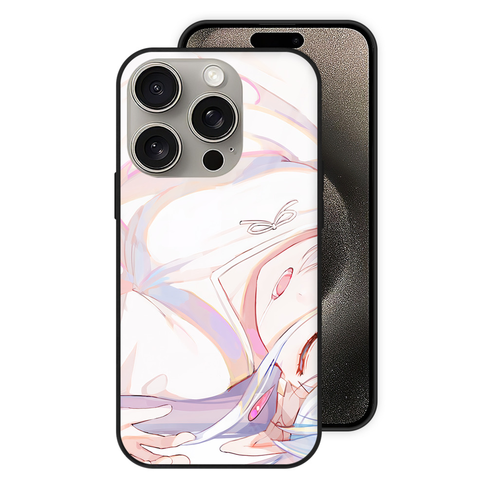 （画像用） 葬送のフリーレン Frieren 【iPhone15Pro対応】スマホケース 耐衝撃＆黄変防止 背面ガラス