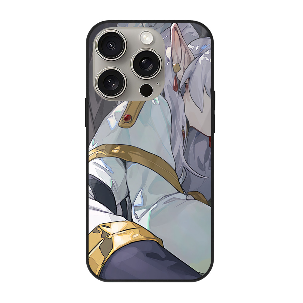 （画像用） 葬送のフリーレン Frieren 【iPhone15Pro対応】スマホケース 耐衝撃＆黄変防止 背面ガラス