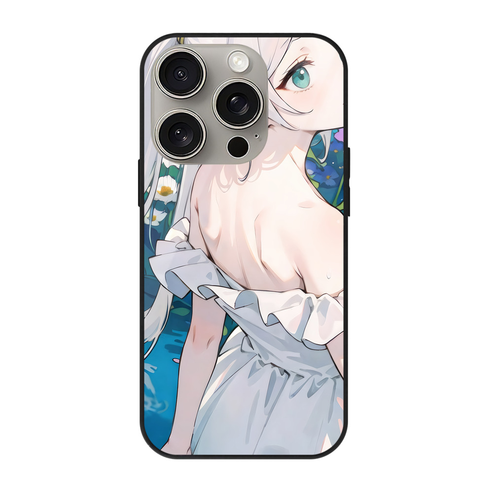 （画像用） 葬送のフリーレン Frieren 【iPhone15Pro対応】スマホケース 耐衝撃＆黄変防止 背面ガラス